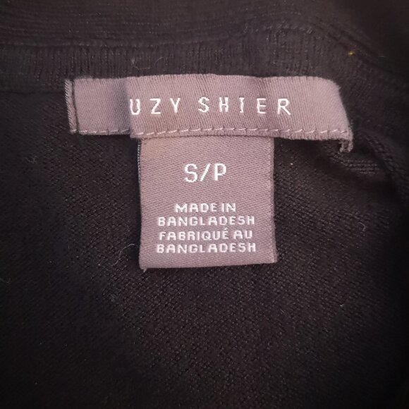 Suzy Shier Ladies Size Small Black Lightweight V-neck w/Tie Front Sweater - Picture 3 of 10